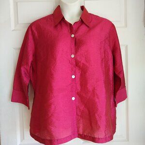 coldwater creek orange tank top with fringe raw edge polyester trim